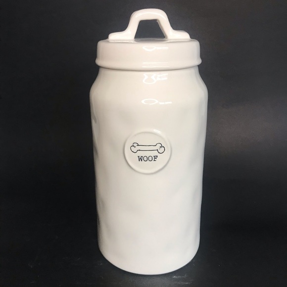 Original Rae Dunn M-Stamped Magenta Woof Canister
